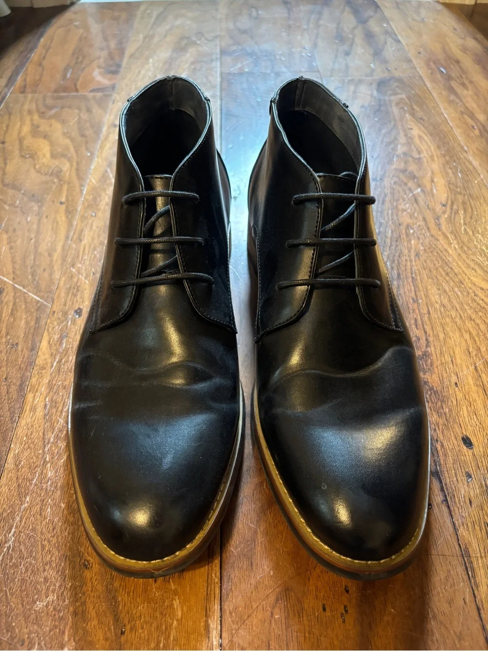 Men’s Black Leather Hightop Dress Shoes